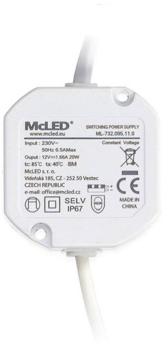 McLED Power supply 20 W, DC12 V/1.67 A, IP67, for wiring box - Power Supply - Main image
