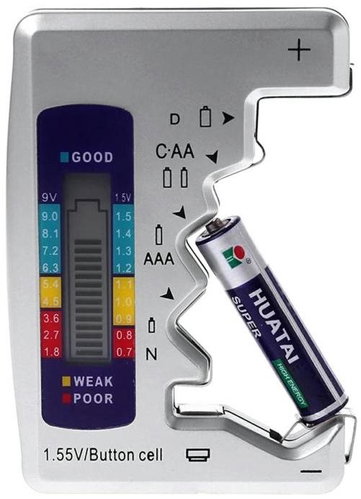 APT Digital battery tester with LCD display, silver - Battery Tester - Main image