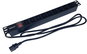 Surge Protection Socket Strip CTnet 19" power supply panel 1U, 9 × IEC C13, switch, 2 m cable C14, RAL9005 - Zásuvková lišta