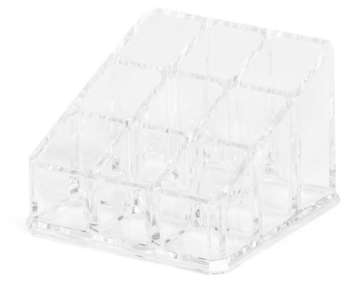 Compactor lipstick organizer 9 compartments clear plastic - Makeup Organiser - Main image