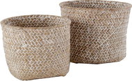 Compactor set of 2 woven baskets MIKA, beige - Storage Box