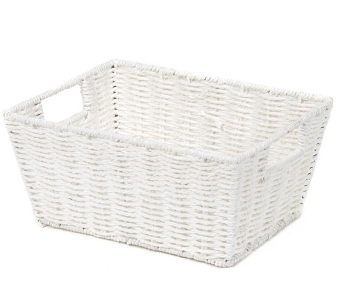 Compactor hand-knitted storage basket ETNA, white - Storage Box - Main image