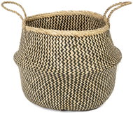Compactor knitted storage basket Belly L, seagrass natural with black - Small Basket