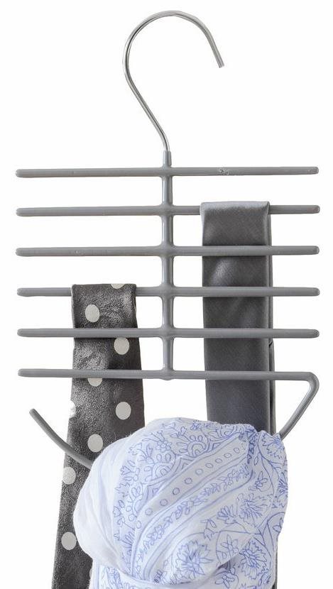 Compactor Nyakkendő- és sáltartó vállfa - csúszásgátló bevonat, 16 × 0,7 × 24,7cm