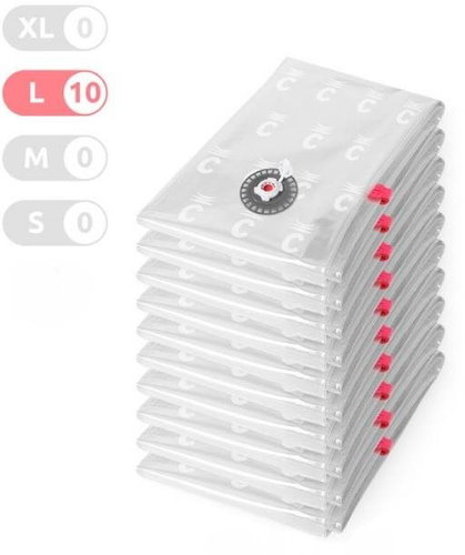 Compactor Set of 10 vacuum storage bags Bag Aspispace L 120 litres, 80 x 100 cm - Vacuum Bag - Main image