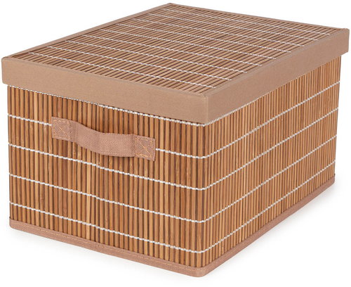 Compactor Nago Folding storage box with lid, bamboo, L - Storage Box - Main image