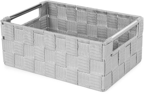 Compactor Storage basket with metal handles Tent, woven webbing, grey S - Storage Box - Main image