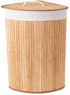 Compactor Folding corner laundry basket Bamboo, white - Laundry Basket