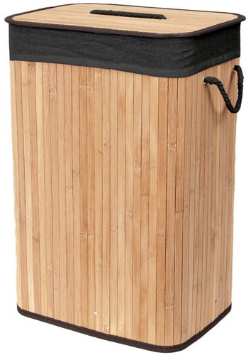 Compactor folding laundry basket Bamboo, black - Laundry Basket - Main image