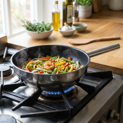 Combekk Stainless steel frying pan with ceramic surface 28 cm (152528) - Pan - Main image