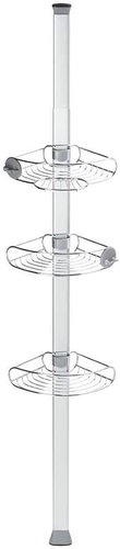 SIMPLEHUMAN Corner bar with adjustable shelves for shower, stainless steel / aluminium, 152 -243 cm - Shelf - Main image