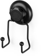 COMPACTOR Bestlock Black Double bathroom hook, with suction cup, without drilling, load capacity up  - Hooks