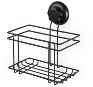 COMPACTOR Bestlock Black Small bathroom shelf, with suction cup, without drilling, load capacity up  - Shelf