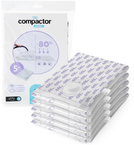 Compactor Set of 5 vacuum bags Compress L 100 litres, with lavender scent, 70 × 100 cm - Vacuum Bag - Main image