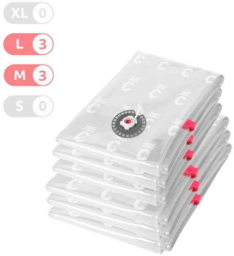 Compactor Bag Aspispace vacuum storage bag set 6 pcs, 3× M 70 liters + 3× L 120 liters - Vacuum Bag - Main image
