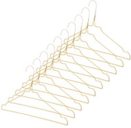 COMPACTOR Set 10 ks kovových ramínek, zlaté, 40 × 23 cm - Hanger