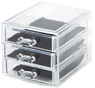 Compactor Jewelry organizer, 3 drawers, clear plastic - Jewellery Box