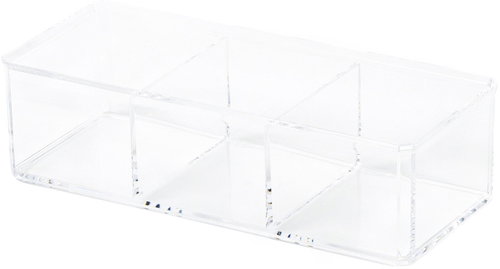Compactor Jewellery and cosmetics organiser, 3 compartments, clear plastic - Jewelry Case - Main image