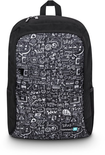 CONNECT IT Doodle, black - Laptop Backpack - Main image