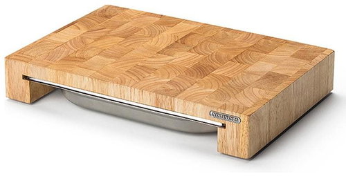 Continenta Schneidebrett mit Schublade - Gummibaumholz - 48 cm x 32,5 cm x 6,5 cm - Schneidebrett - Hauptbild
