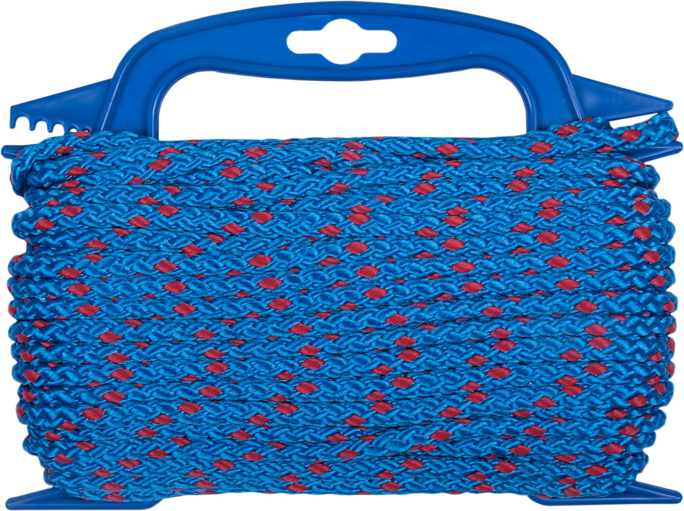 CONNEX PP fonott kötél, 8 szál, 6 mm × 20 m, kék/piros, csévélt