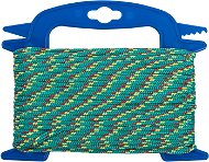 CONNEX PP pletené lano 16-pramenné, 4 mm × 20 m, zelené/červené/žlté, navíjač - Lano