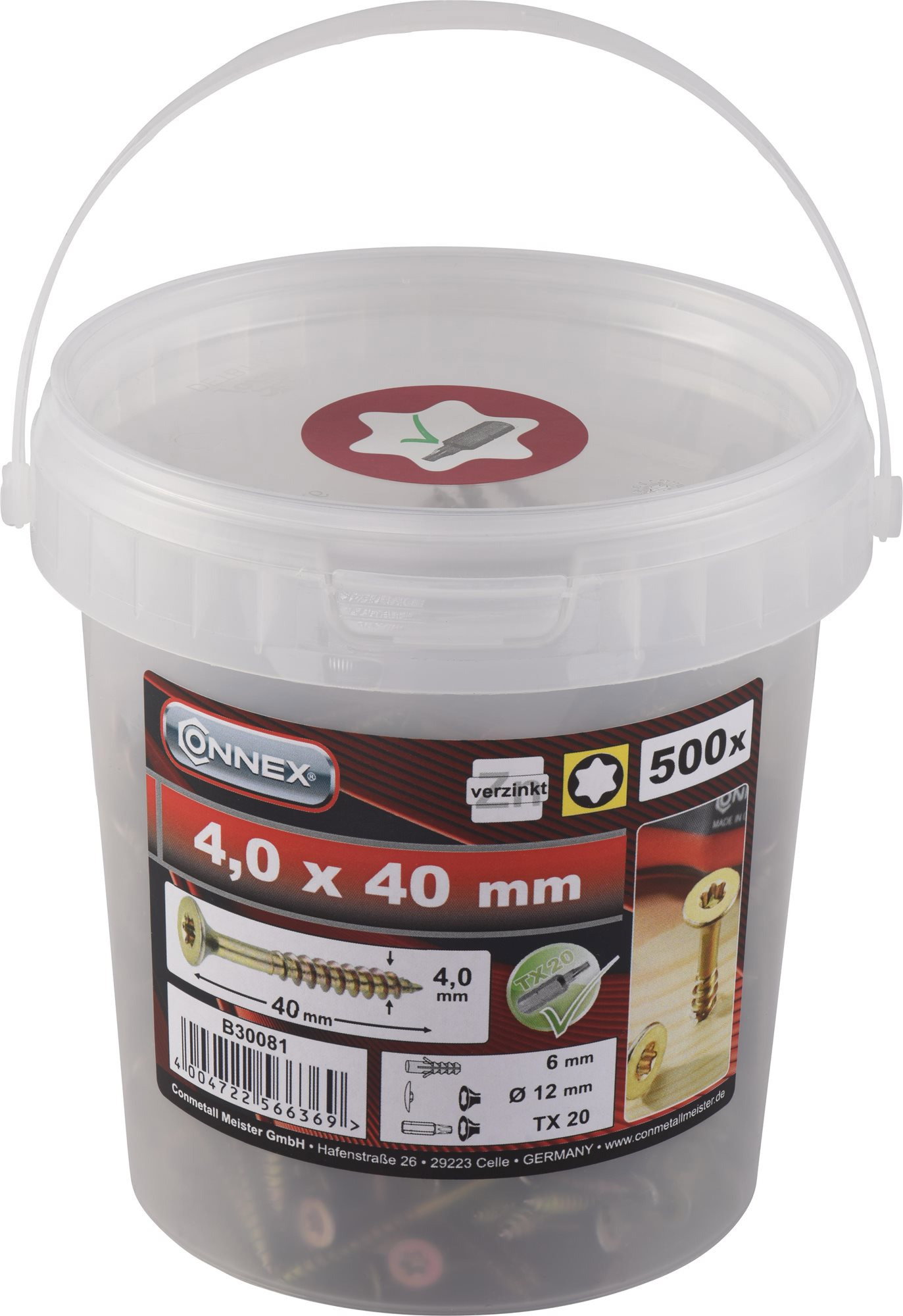 CONNEX UNI-csavar TX 4,0x40 mm, 500 db