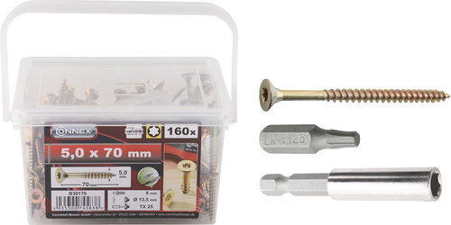 CONNEX UNI-csavar TX 5,0x70 mm, 160 db - Önmetsző csavar - Fő fotó