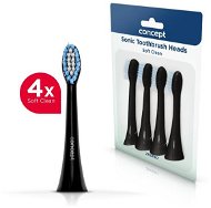 Toothbrush Replacement Head CONCEPT ZK0007 Replacement heads for toothbrushes PERFECT SMILE ZK40xx, Soft Clean, black, 4 pcs - Náhradní hlavice k zubnímu kartáčku