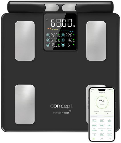 Concept VO6000 Diagnostic Personal Scales, 180 kg, PERFECT HEALTH Main image Concept VO6000 Diagnostic Personal Scales, 180 kg, PERFECT HEALTH - Bathroom Scale - Main image