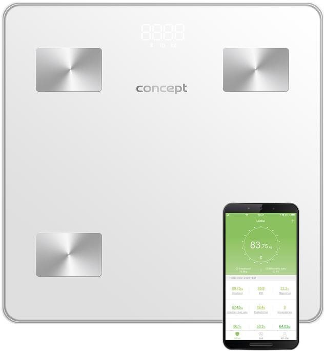 Concept VO4000 Diagnosztikai személymérleg 180 kg PERFECT HEALTH, fehér