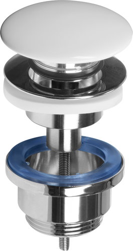 CORNAT Washbasin outlet 1 1/4", push-button, white - Sink Waste Outlet - Main image