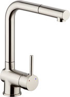 CORNAT Livenne basin mixer, upright with shower, stainless steel - Tap