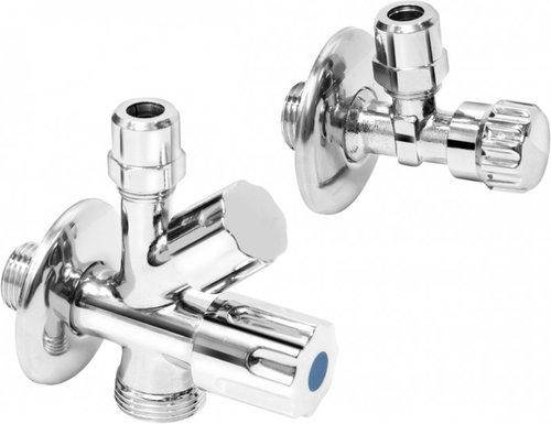 CORNAT Valve set, corner and two-way, 1/2", chrome - Kit - Main image