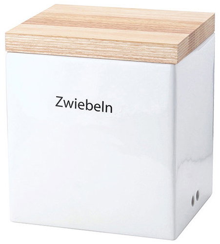 Continenta Ceramic Canister, White, 18 × 15.5 × 20.5 cm - Storage Jar - Main image