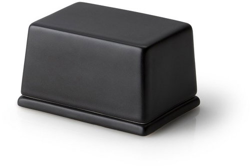 Continenta Butter Dish 125g, Ceramic, 9.5 × 7 × 6cm, Black - Storage Jar - Main image