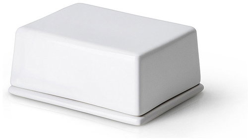 Continenta Butter Dish 250g, ceramic, 12 × 10 × 6cm, white - Storage Jar - Main image