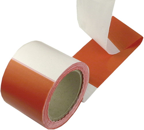CONNEX PE Foil Tape 80mm × 500m, Red/White - Caution Tape - Main image