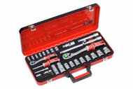 CONNEX Sada ořechů a bitů, dvě ráčny 1/4"+1/2", 48 dílů - Socket Wrench Set