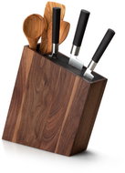 Continenta Knife block with flexi insert and compartment, walnut - Knife Block