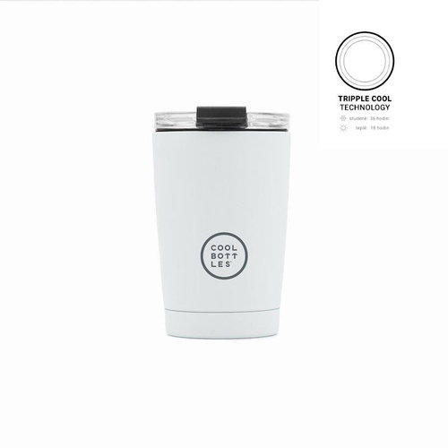 Cool Bottles Stainless steel thermo mug Mono White 330 ml - Thermal Mug - Main image