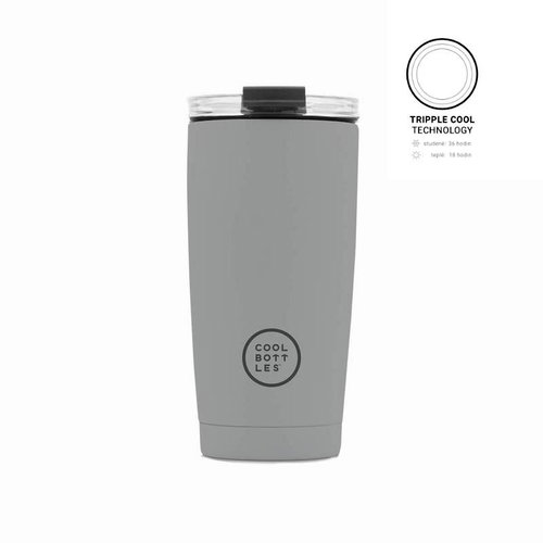 Cool Bottles Stainless steel thermo mug Pastel Grey triple layer 550 ml - Thermal Mug - Main image