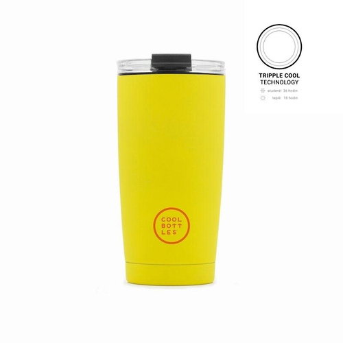 Cool Bottles Stainless steel thermo mug Vivid Yellow triple layer 550 ml - Thermal Mug - Main image