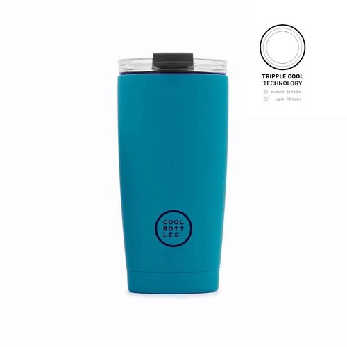 Cool Bottles Stainless steel thermo mug Vivid Turquoise triple layer 550 ml - Thermal Mug - Main image