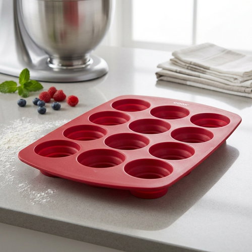 COOX Forma na muffiny 12 ks, červená - Pečicí forma - Hlavní obrázek