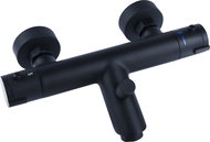 CORNAT Noir Round bath mixer, thermostatic, black - Tap