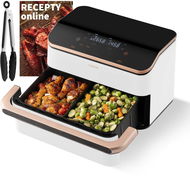 Cosori TF101S Dual Blaze TwinFry - 10l modulární koš + kleště, bílá - Horkovzdušná fritéza