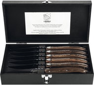 Lou Laguiole Luxury Line Steakové nože, dřevo wenge, 6 ks, s hladkou čepelí - Knife Set