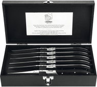 Lou Laguiole Luxury Line Steakové nože, rukojeť z černého ebenu, 6 ks, délka: 230 mm - Knife Set