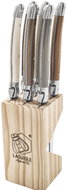 Lou Laguiole Steakové nože Premium Line Treasure, 6 ks, nerez, dřevěný blok - Knife Set